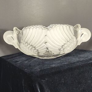 Vintage 1980s Mikasa Walther Crystal Swan Bowl